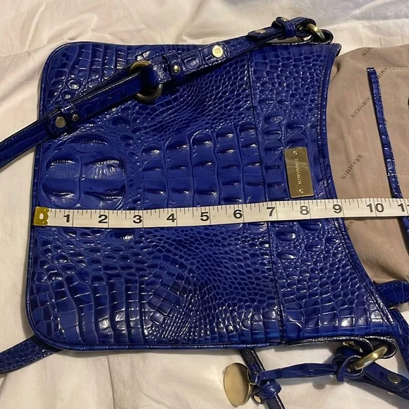 Brahmin Jody Melbourne Croc Royal Blue Crossbody in Like New Condition - Picture 2 of 10
